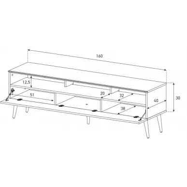 Тумба для ТВ Sonorous VL 1600 BLK BLK RTR